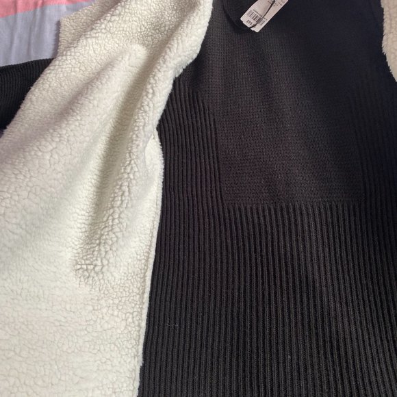 NWT! New Le Chateau Faux Fur Lapel Cardigan Shearling Jacket Coat - Picture 6 of 7